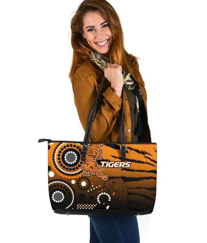 Tigers Leather Tote Wests Indigenous
