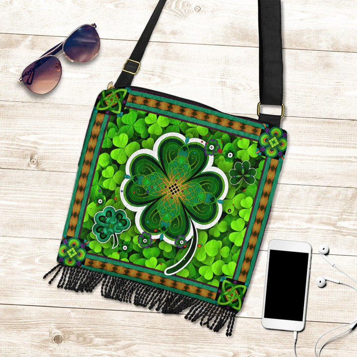 Ireland Celtic Boho Handbag , Irish Shamrock , BN23