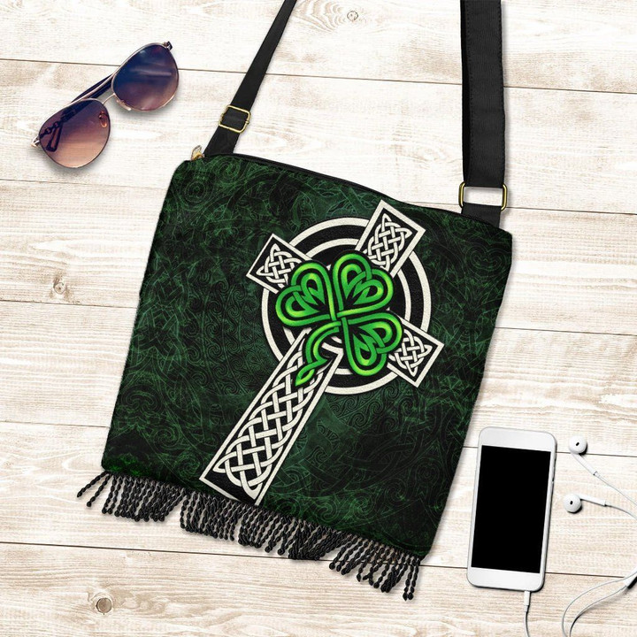 Ireland Celtic Boho Handbags , Celtic Cross & Shamrock Skew Style , BN22