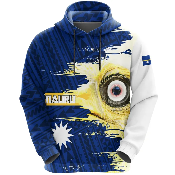Nauru Hoodie Pullover Polynesian - White Eyes Bird | High Quality | Love The World