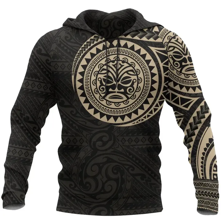 Polynesian Face����������� Tattoo Style Hoodie | Women & Men | All Over Print