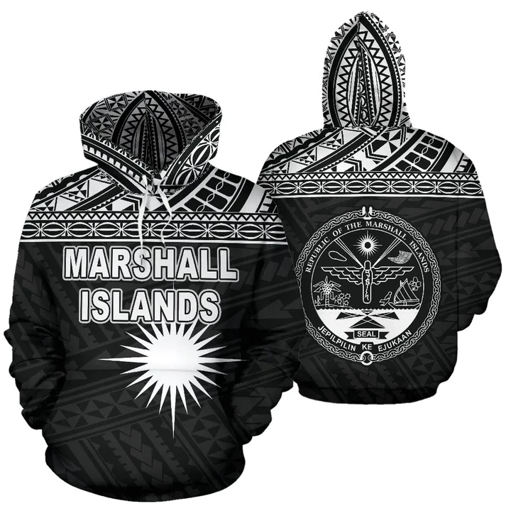 Marshall Islands Polynesian Hoodie Black