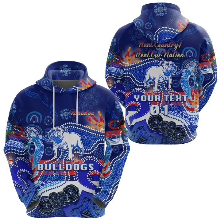 (Custom Personalised) Western Hoodie Bulldogs Indigenous Naidoc Heal Country! Heal Our Nation, Custom Text And Number