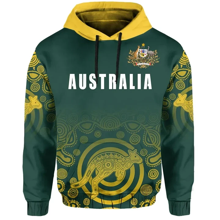 1st eWorld Australia Hoodie Coat Of Arms Rugby Style