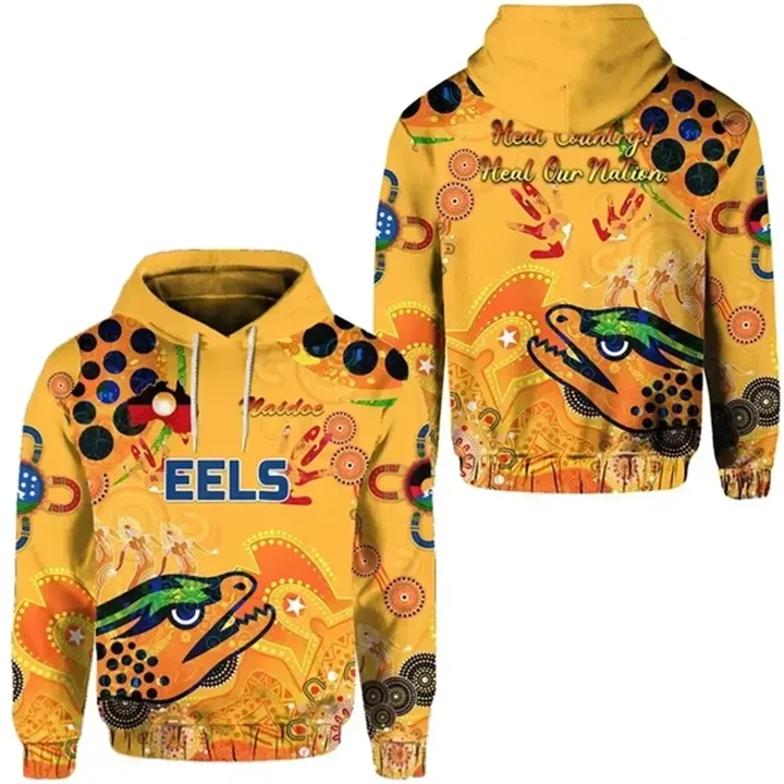 Parramatta Hoodie Eels Indigenous Naidoc Heal Country! Heal Our Nation G