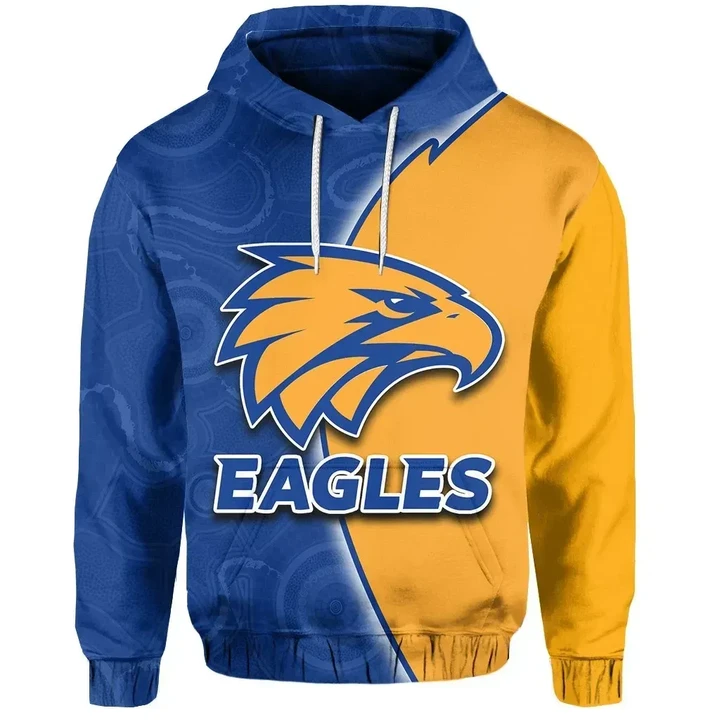(Custom Personalised) West Coast Eagles Hoodie Aboriginal Patterns Half Style
