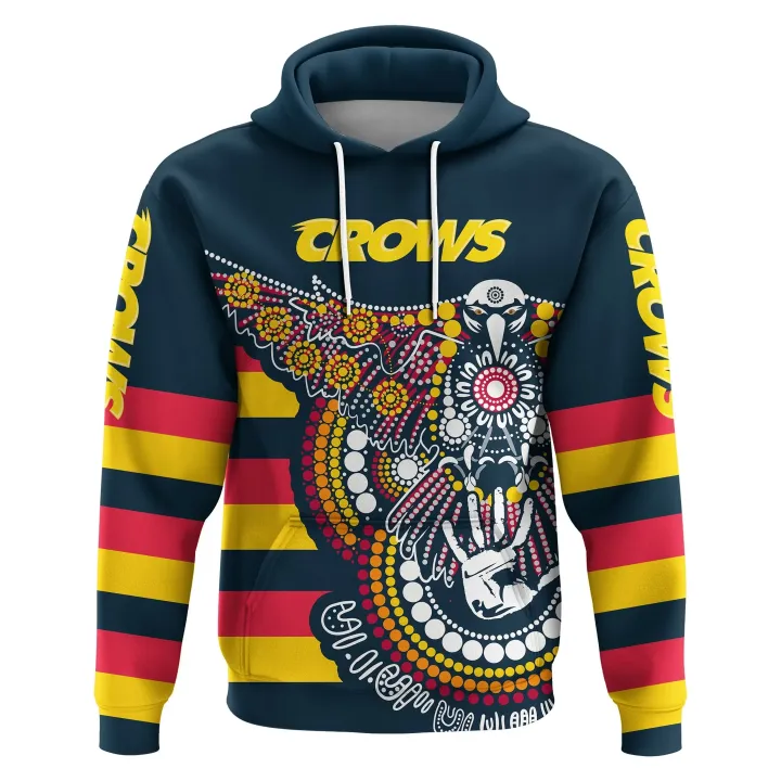 (Custom Personalised)Adelaide Hoodie Crows Aboriginal Sport Style A7