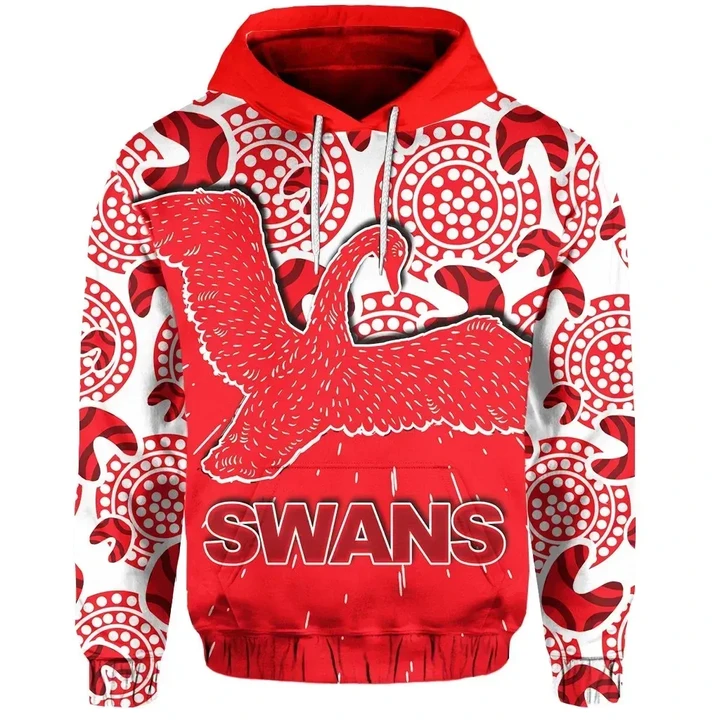 (Custom Personalised)Sydney Swans Hoodie Aboriginal Patterns