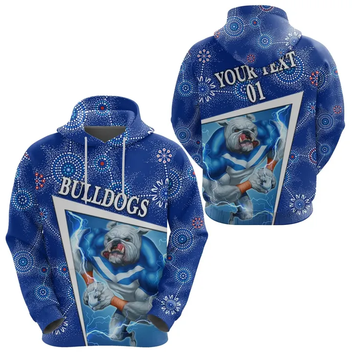 (Custom Personalised) Canterbury-Bankstown Bulldogs Hoodie Indigenous Limited Edition NO.1, Custom Text And Number