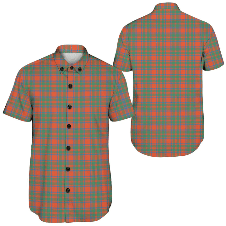 1sttheworld Shirt - MacKintosh Ancient Tartan Short Sleeve Shirt A7 | 1stScotland.com
