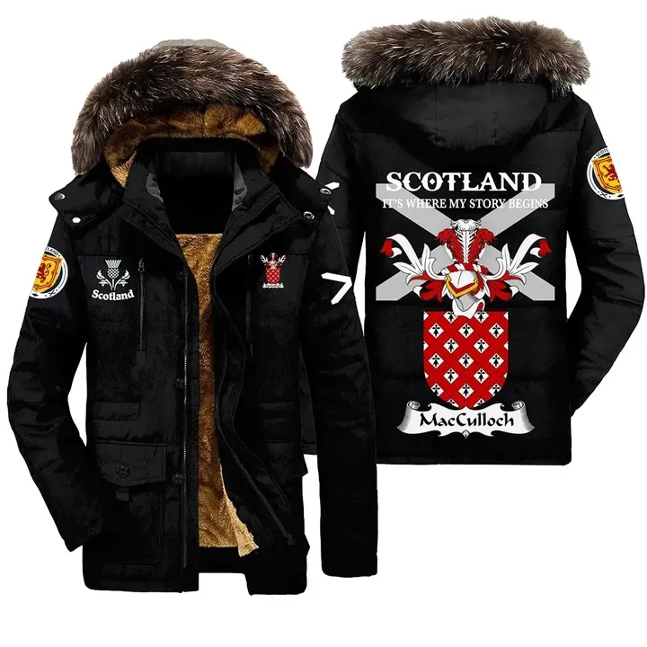 MacCulloch Scottish Crest Parka Jacket - Scotland It's Where My Story Begins A7 | 1sttheworld.com