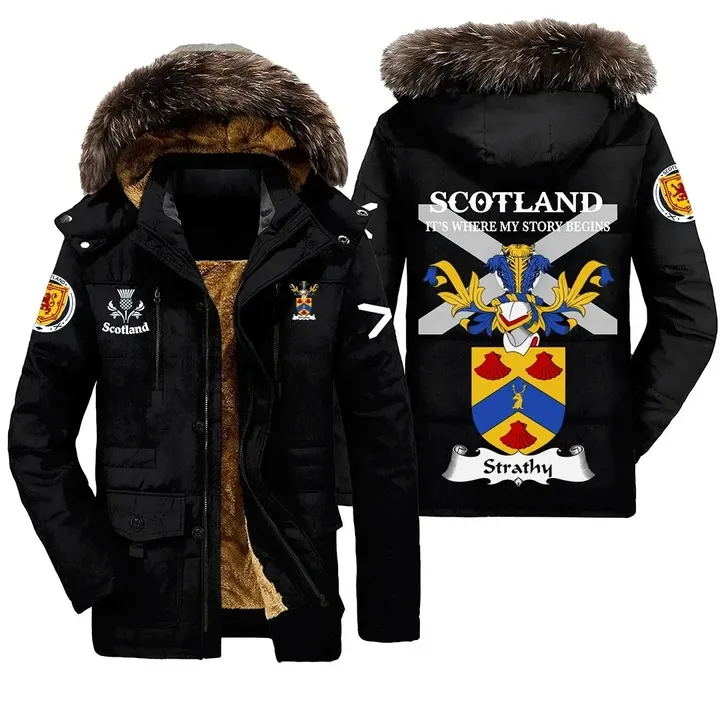 Strathy Scottish Crest Parka Jacket - Scotland It's Where My Story Begins A7 | 1sttheworld.com