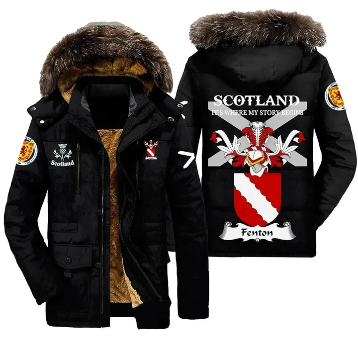 Fenton Scottish Crest Parka Jacket - Scotland It's Where My Story Begins A7 | 1sttheworld.com