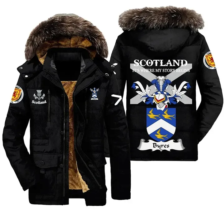 Byres Scottish Crest Parka Jacket - Scotland It's Where My Story Begins A7 | 1sttheworld.com