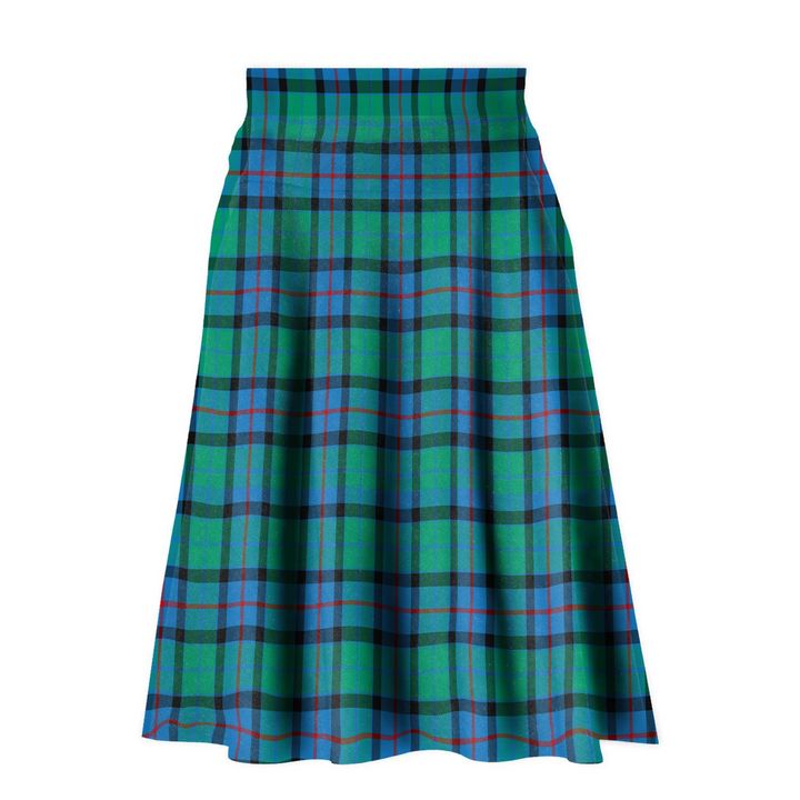 1sttheworld Tartan Ladies Skirt, Flower Of Scotland Scottish Ladies Skirt A24