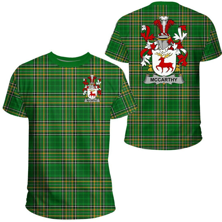 1sttheworld Ireland Tee - McCarthy Irish Family Crest T-Shirt Irish National Tartan A7 | 1sttheworld.com