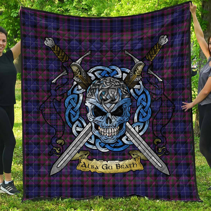 1sttheworld Quilt - Pride of Scotland Tartan Premium Quilt Celtic Scottish Warrior A7 | 1sttheworld.com