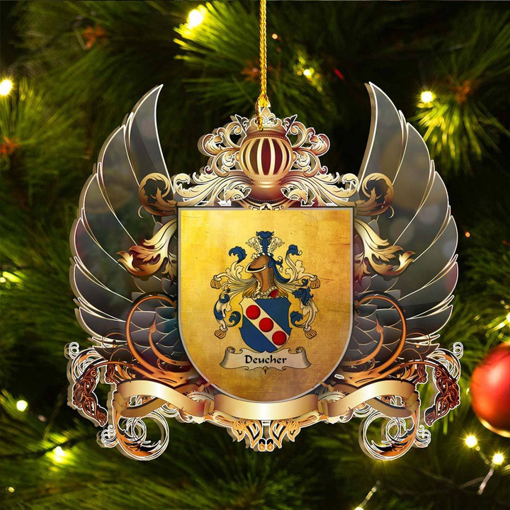 1sttheworld Germany Ornament - Deucher German Family Crest Christmas Ornament A7 | 1stScotland.com