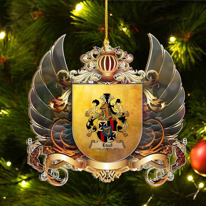 1sttheworld Germany Ornament - Etzel German Family Crest Christmas Ornament A7 | 1stScotland.com