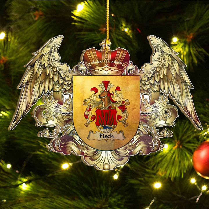 1sttheworld Germany Ornament - Fisch German Family Crest Christmas Ornament - Royal Shield A7 | 1stScotland.com