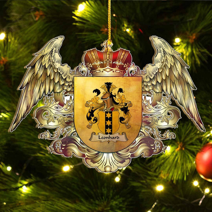 1sttheworld Germany Ornament - Leonhard German Family Crest Christmas Ornament - Royal Shield A7 | 1stScotland.com