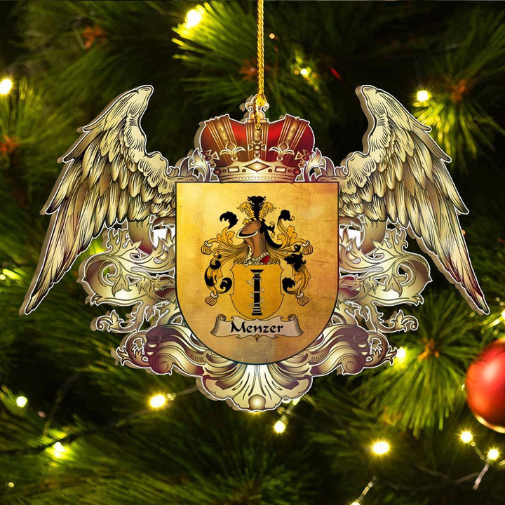 1sttheworld Germany Ornament - Menzer German Family Crest Christmas Ornament - Royal Shield A7 | 1stScotland.com
