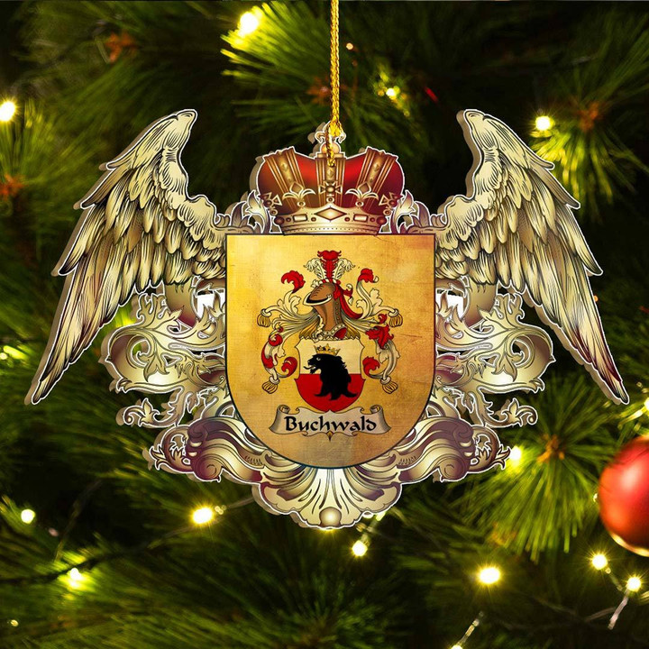 1sttheworld Germany Ornament - Buchwald German Family Crest Christmas Ornament - Royal Shield A7 | 1stScotland.com