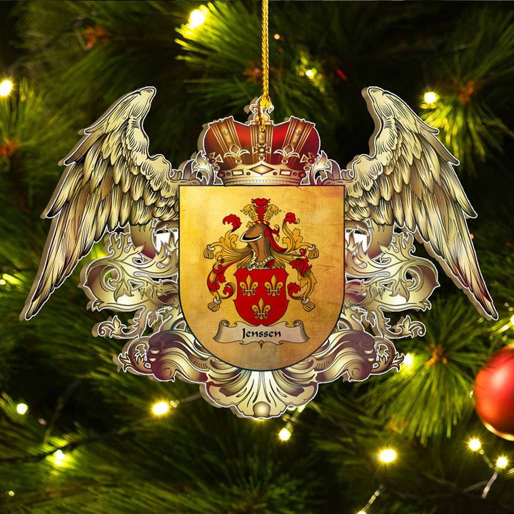 1sttheworld Germany Ornament - Jenssen German Family Crest Christmas Ornament - Royal Shield A7 | 1stScotland.com