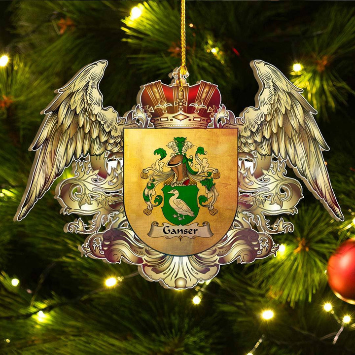 1sttheworld Germany Ornament - Ganser German Family Crest Christmas Ornament - Royal Shield A7 | 1stScotland.com