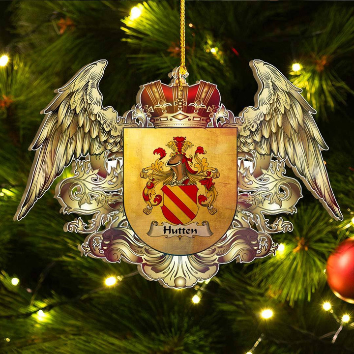 1sttheworld Germany Ornament - Hutten German Family Crest Christmas Ornament - Royal Shield A7 | 1stScotland.com