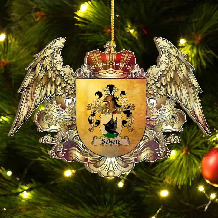 1sttheworld Germany Ornament - Schetz German Family Crest Christmas Ornament - Royal Shield A7 | 1stScotland.com