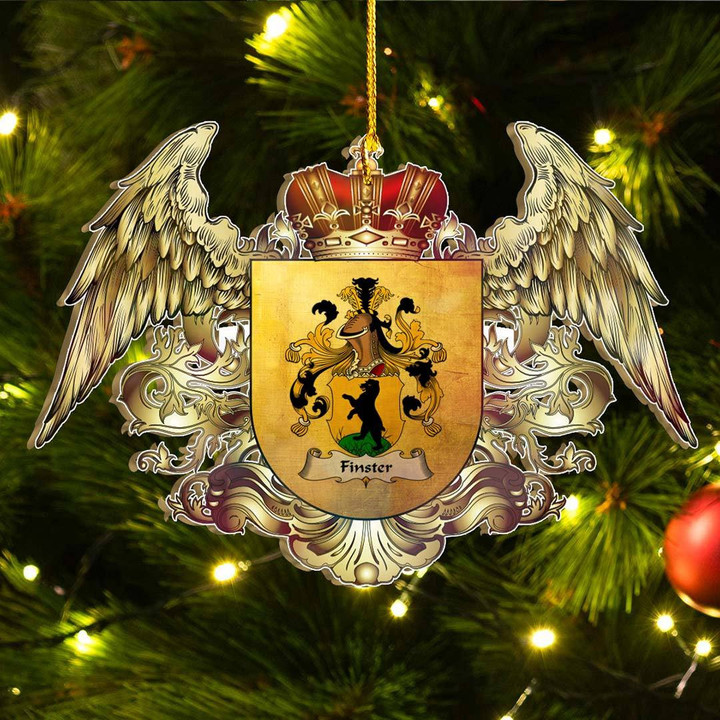 1sttheworld Germany Ornament - Finster German Family Crest Christmas Ornament - Royal Shield A7 | 1stScotland.com
