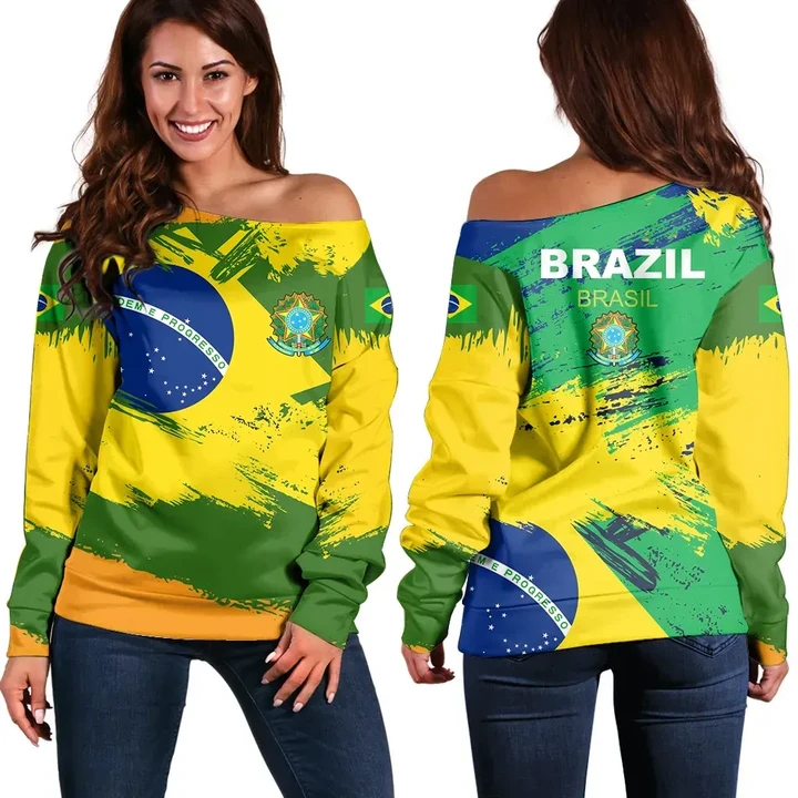 Brazil Sweatshirt , Brazil Flag Brush
