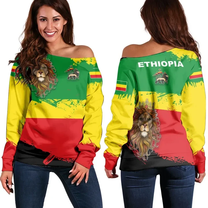 Ethiopia Sweatshirt , Ethiopia Flag Brush
