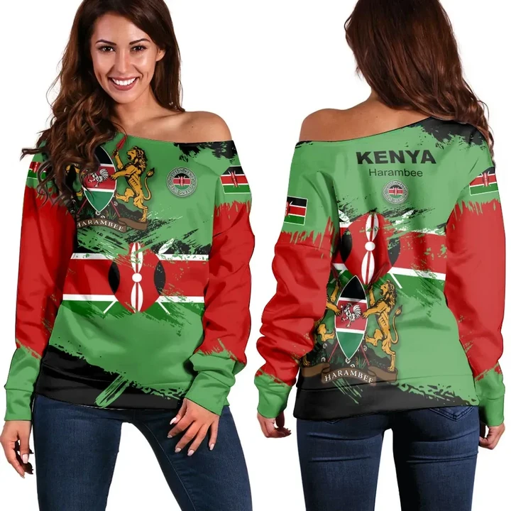 Kenya Sweatshirt , Kenya Flag Brush