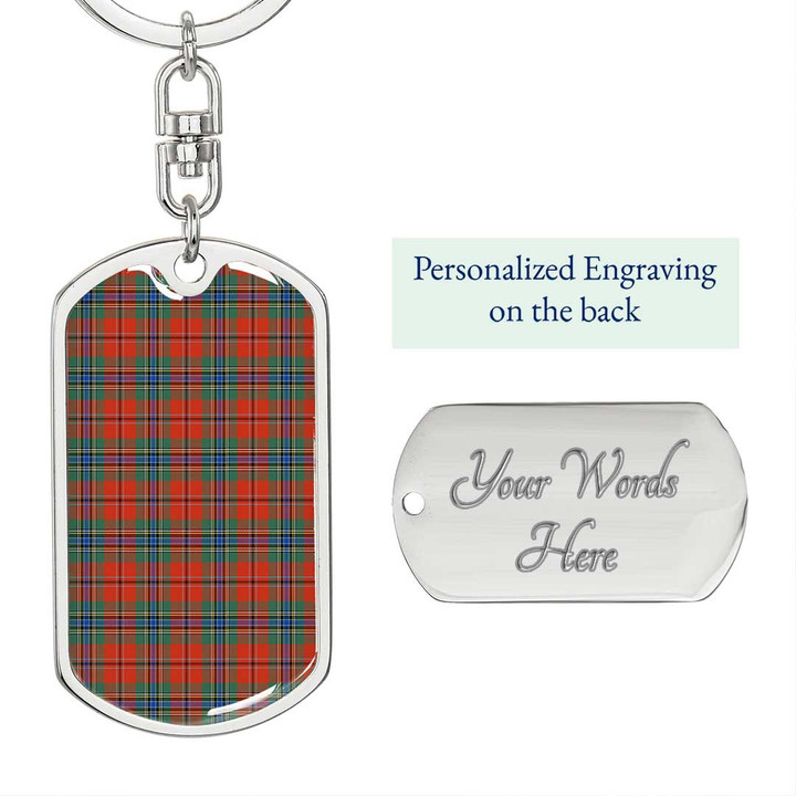 1sttheworld Jewelry - MacLean of Duart Ancient Tartan Dog Tag with Swivel Keychain A7