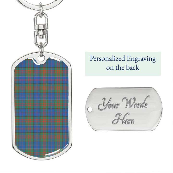 1sttheworld Jewelry - Stewart of Appin Hunting Ancient Tartan Dog Tag with Swivel Keychain A7