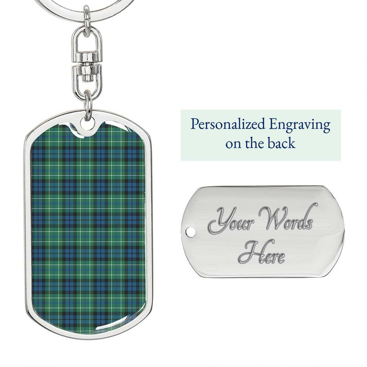 1sttheworld Jewelry - MacNeill of Colonsay Ancient Tartan Dog Tag with Swivel Keychain A7