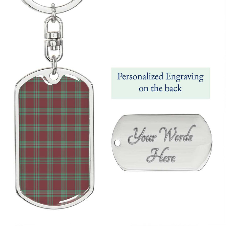 1sttheworld Jewelry - MacGregor Hunting Ancient Tartan Dog Tag with Swivel Keychain A7