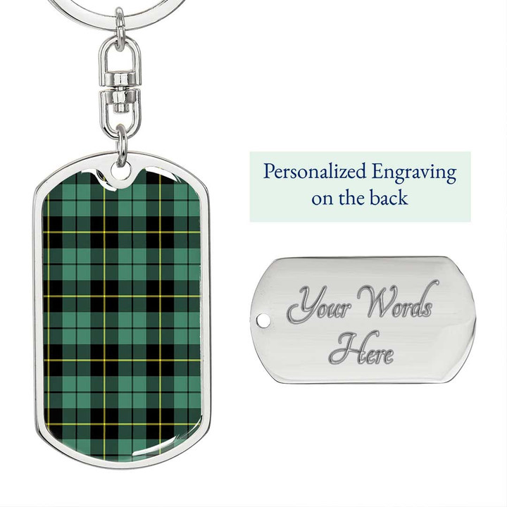 1sttheworld Jewelry - Wallace Hunting Ancient Tartan Dog Tag with Swivel Keychain A7