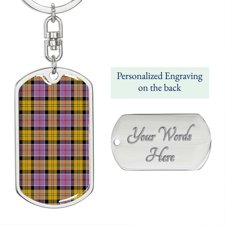 1sttheworld Jewelry - Culloden Ancient Tartan Dog Tag with Swivel Keychain A7