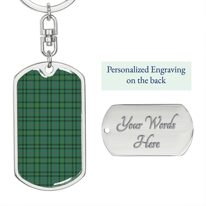1sttheworld Jewelry - Ross Hunting Ancient Tartan Dog Tag with Swivel Keychain A7