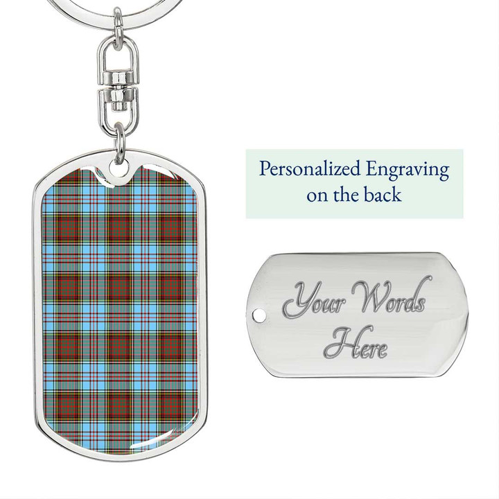 1sttheworld Jewelry - Anderson Ancient Tartan Dog Tag with Swivel Keychain A7