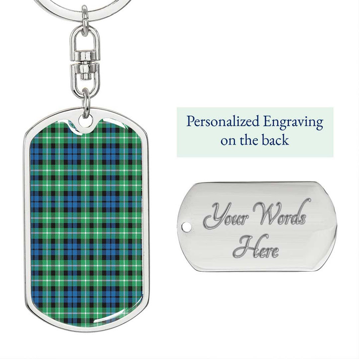 1sttheworld Jewelry - Graham of Montrose Ancient Tartan Dog Tag with Swivel Keychain A7