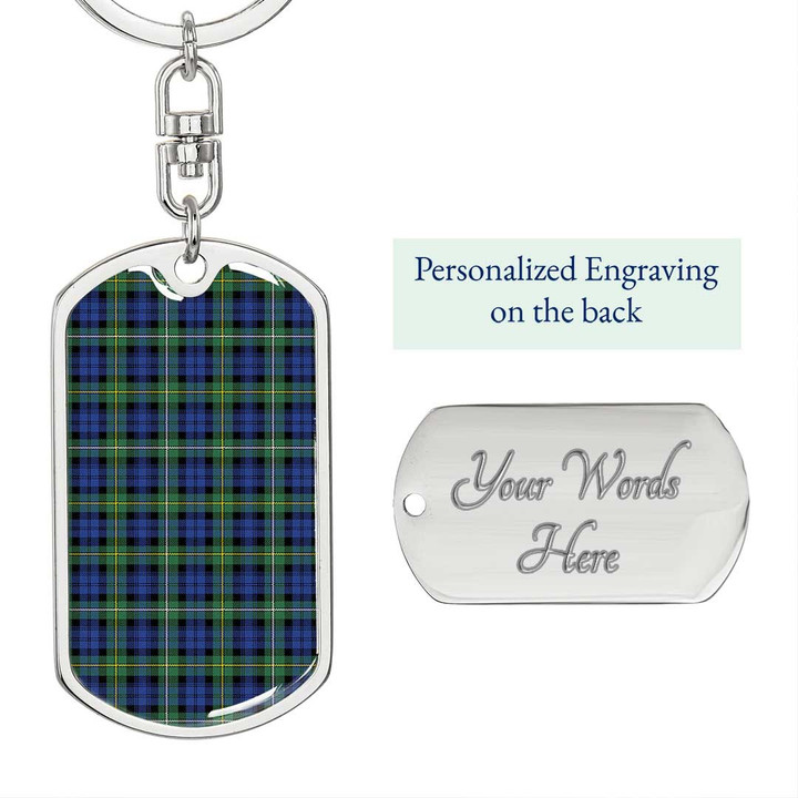 1sttheworld Jewelry - Campbell Argyll Ancient Tartan Dog Tag with Swivel Keychain A7