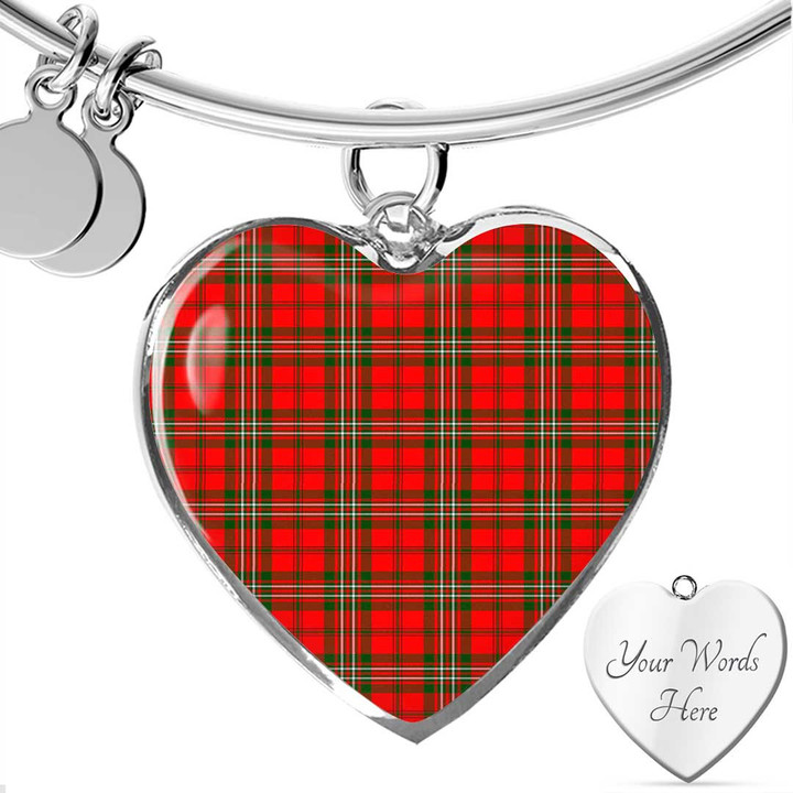 1sttheworld Jewelry - Scott Modern Tartan Heart Bangle A7 | 1sttheworld