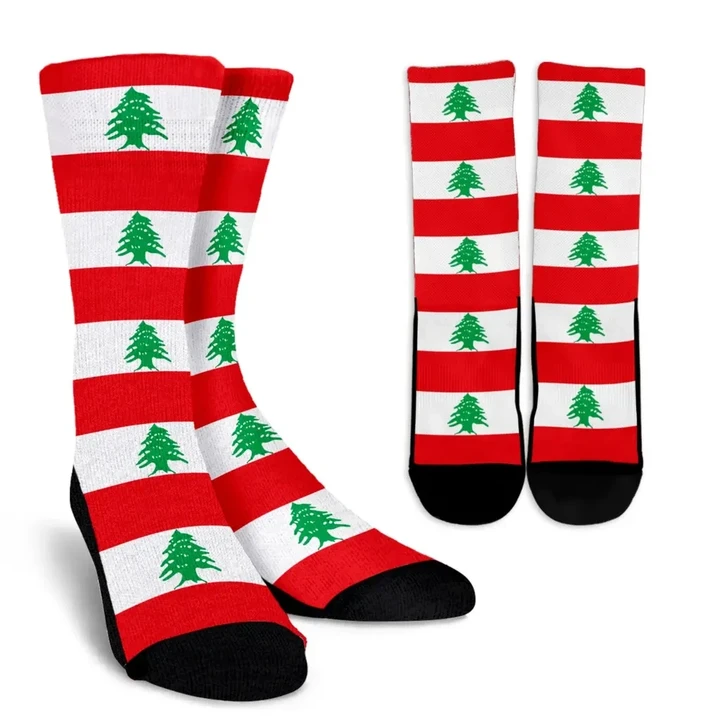 Lebanon Flag Crew Socks K4