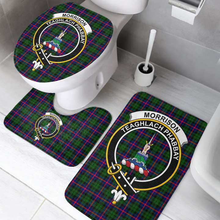 1sttheworld Home Set - Morrison Modern Clan Tartan Crest Tartan Bathroom Set A7 | 1sttheworld