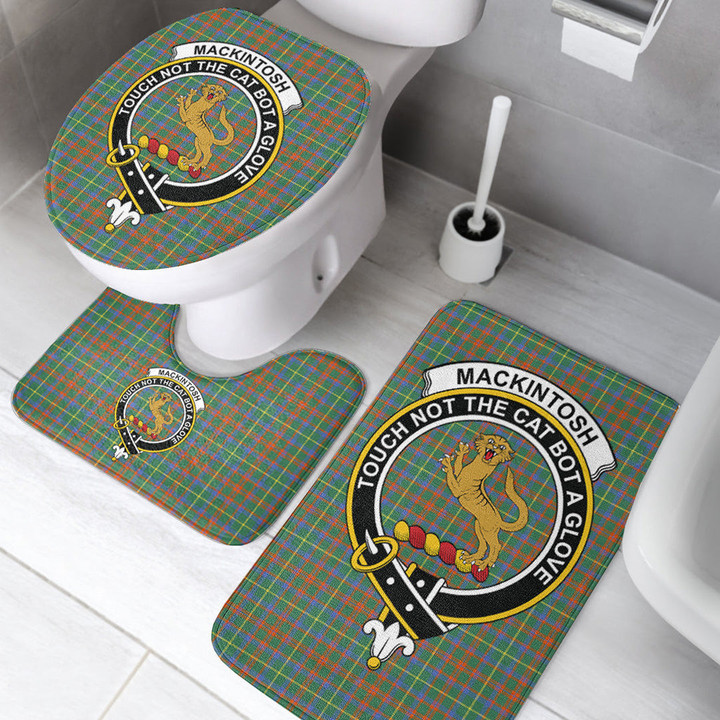 1sttheworld Home Set - MacKintosh Hunting Ancient Clan Tartan Crest Tartan Bathroom Set A7 | 1sttheworld