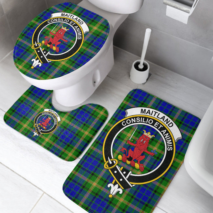 1sttheworld Home Set - Maitland Clan Tartan Crest Tartan Bathroom Set A7 | 1sttheworld
